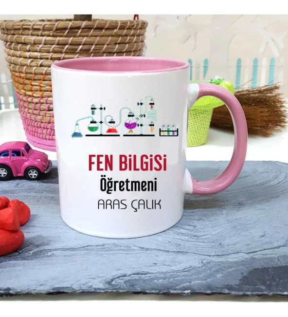Fen Bilgisi Öğretmenine Özel Öğretmenler Günü Hediyesi Kişiye Özel Kupa Bardak