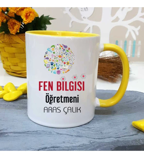 Fen Bilgisi Öğretmenine Özel Öğretmenler Günü Hediyesi Kişiye Özel Kupa Bardak