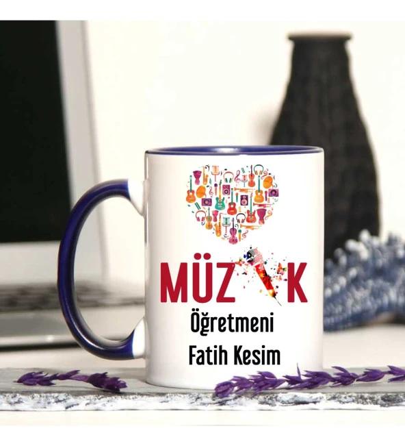 Müzik Öğretmenine Özel Öğretmenler Günü Hediyesi Kişiye Özel Kupa Bardak