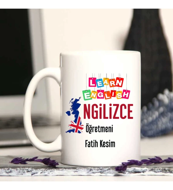 İngilizce  Öğretmenine Özel Öğretmenler Günü Hediyesi Kişiye Özel Kupa Bardak