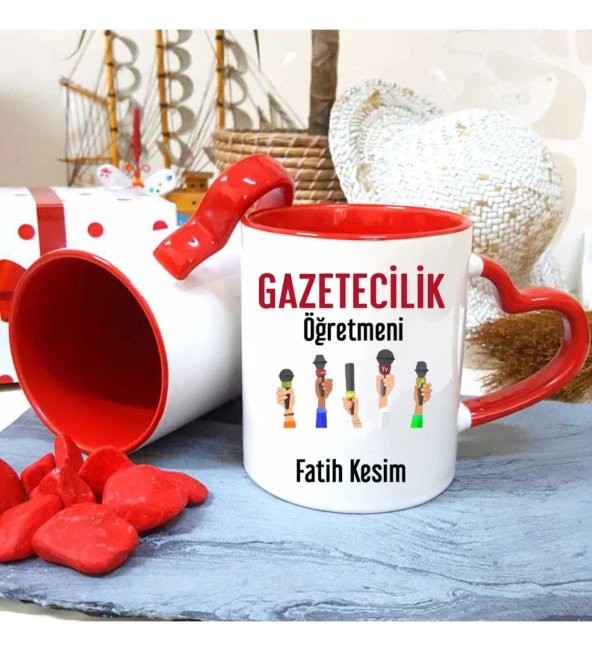 Gazetecilik Öğretmenine Özel Öğretmenler Günü Hediyesi Kişiye Özel Kupa Bardak