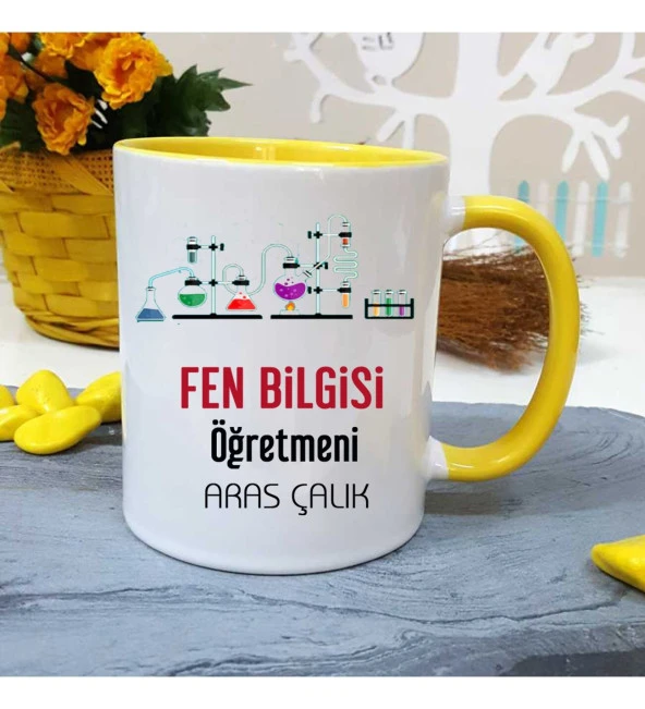 Fen Bilgisi Öğretmenine Özel Öğretmenler Günü Hediyesi Kişiye Özel Kupa Bardak