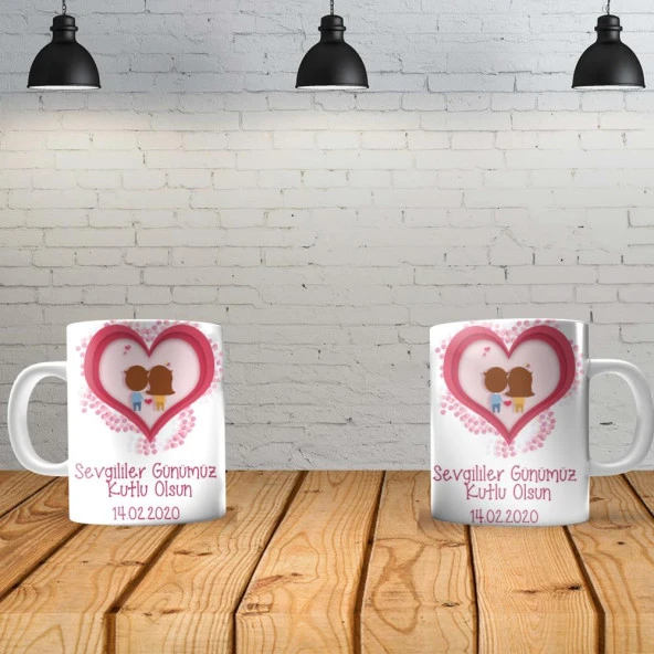 I love You 5 Kişiye Özel Baskılı Yeni Tasarım Sihirli Kupa ve Taş İsimlik Özel Kutusunda