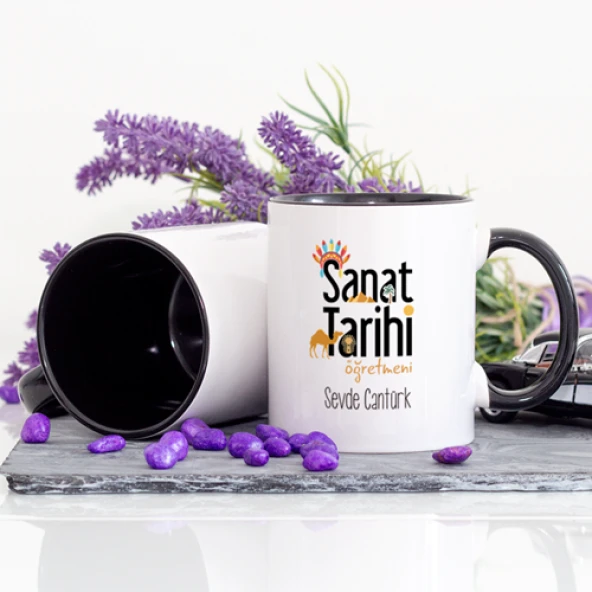 Kişiye Özel Sanat Tarihi Öğretmeni Kupa Bardak - Lacivert