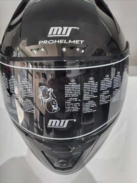 KASK MTS PRO 801 PARLAK SİYAH GÜNEŞ GÖZLÜKLÜ - 4