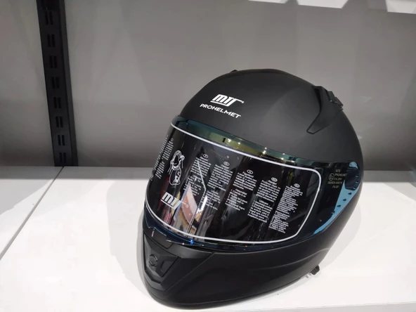 KASK MTS PRO 801 MAT SİYAH GÜNEŞ GÖZLÜKLÜ