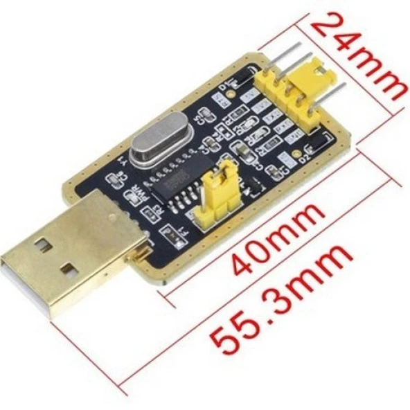 CH340G RS232 USB-TTL Seri Haberleşme Dönüştürücü Modülü + 9 Küçük Kablo - 2