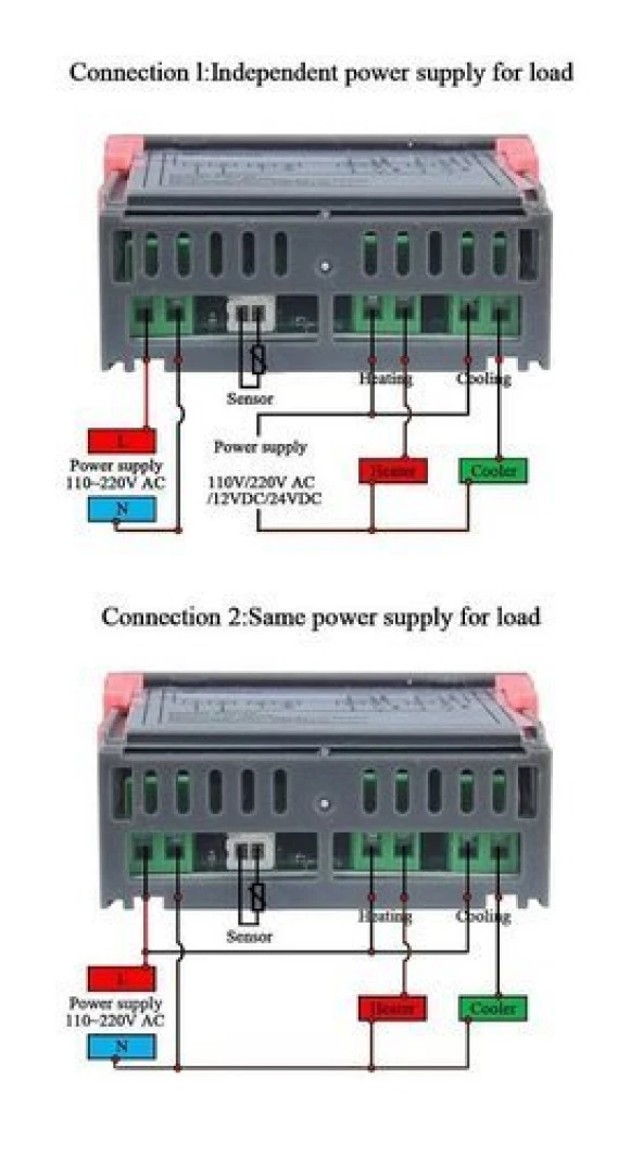 STC-1000 AC 110-220V 10A LCD Ekranlı NTC Sensörlü Sıcaklık Kontrol Modülü - Resim 3