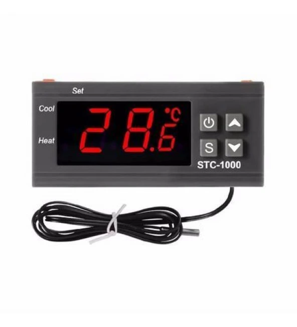 STC-1000 AC 110-220V 10A LCD Ekranlı NTC Sensörlü Sıcaklık Kontrol Modülü - Resim 2