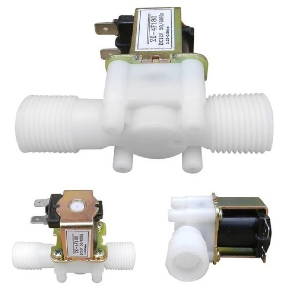 1/2" 12V DC NC Plastik Su Solenoid Vana