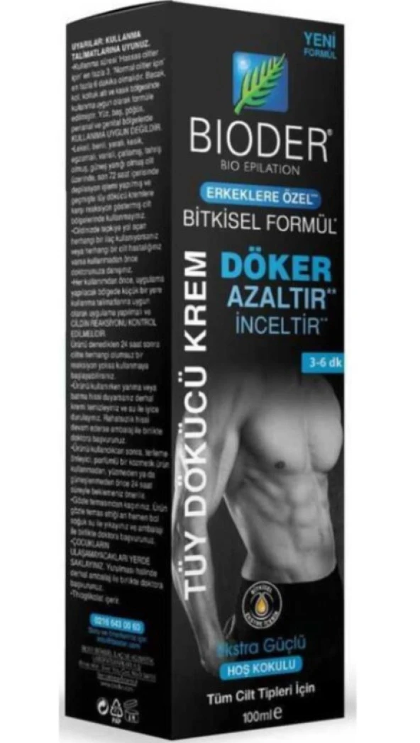 Bioder Erkeklere Özel Tüy Dökücü Krem 100 Ml 8680512610830