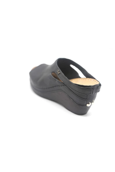 Castle Black 42112 Kadın Hakiki Deri Dolgu Topuk Terlik - Resim 9