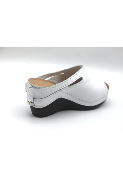 Castle Black 42112 Kadın Hakiki Deri Dolgu Topuk Terlik - Resim 5