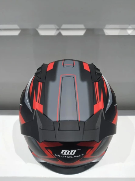 KASK MTS PRO 801 TWILIGHT GÜNEŞ GÖZLÜKLÜ MAT GRİ/KIRMIZI - 4
