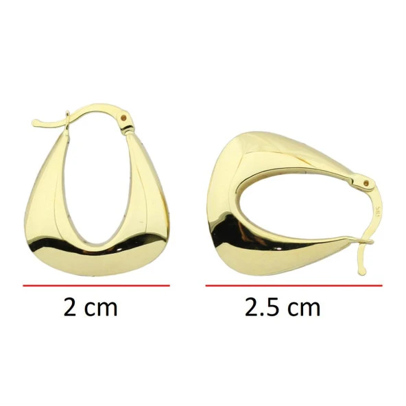 14 Ayar Altın Halka Küpe - 3