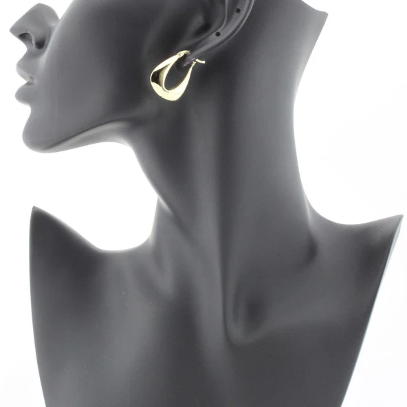 14 Ayar Altın Halka Küpe - 4