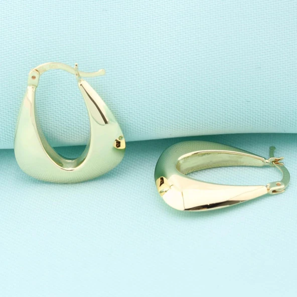 14 Ayar Altın Halka Küpe - 2