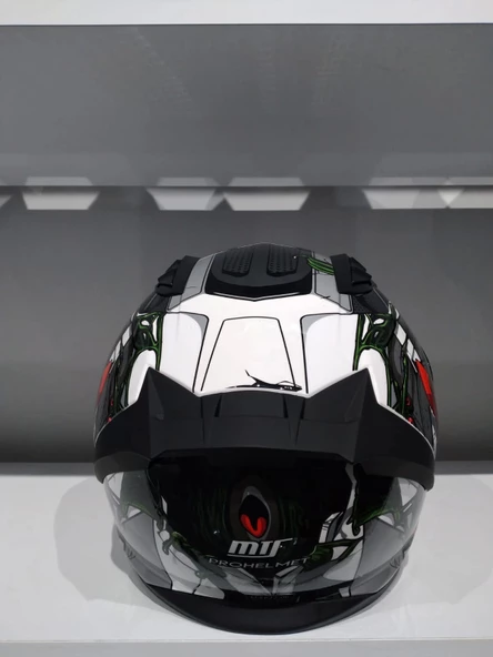 KASK MTS PRO 801 WAR GÜNEŞ GÖZLÜKLÜ MAT GRİ/KIRMIZI - 2