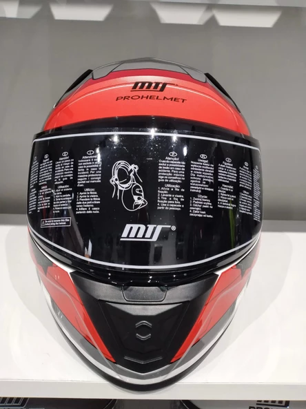 KASK MTS PRO 801 WAR GÜNEŞ GÖZLÜKLÜ MAT GRİ/KIRMIZI - 3