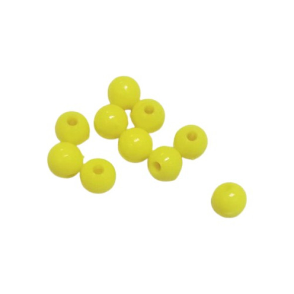 Sazan Boncuğu 8 mm Limoni Sarı Delikli Plastik Balıkçı Boncuk 50 Adet - Aqua Sazan Boncuğu