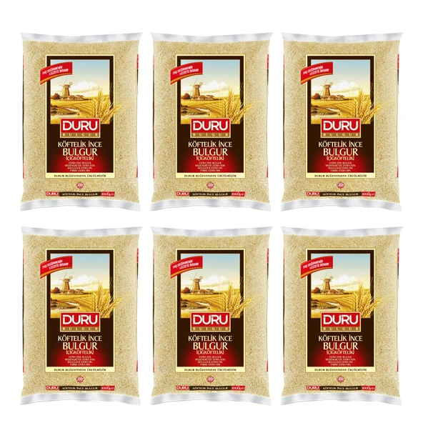 Duru Çiğ Köftelik İnce Bulgur 1 kg x 6 Adet ürün görseli 1