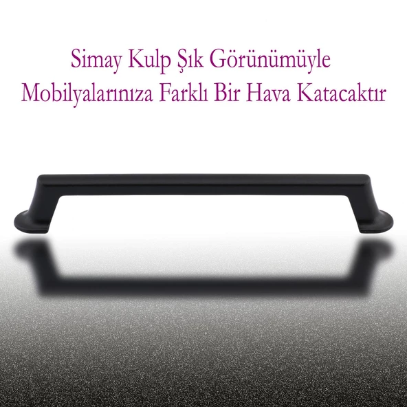 Simay Mobilya Mutfak Dolabı Çekmece Dolap Kapak Kulpu Düz Metal Kulpları Kulbu Kulpu 160 Mm Siyah - 3