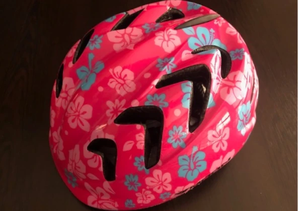 MOON M-7 ÇOCUK KASK ÇİÇEKLİ - PEMBE MAVİ - S