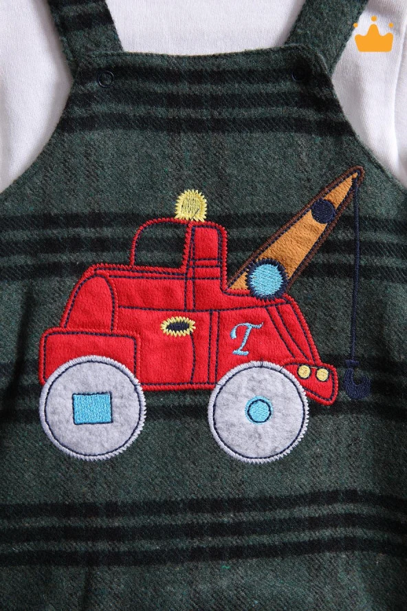 Babyhola Erkek Bebek Salopet Badi 2'li Takım 2203 - 3