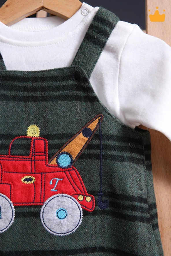 Babyhola Erkek Bebek Salopet Badi 2'li Takım 2203 - 4