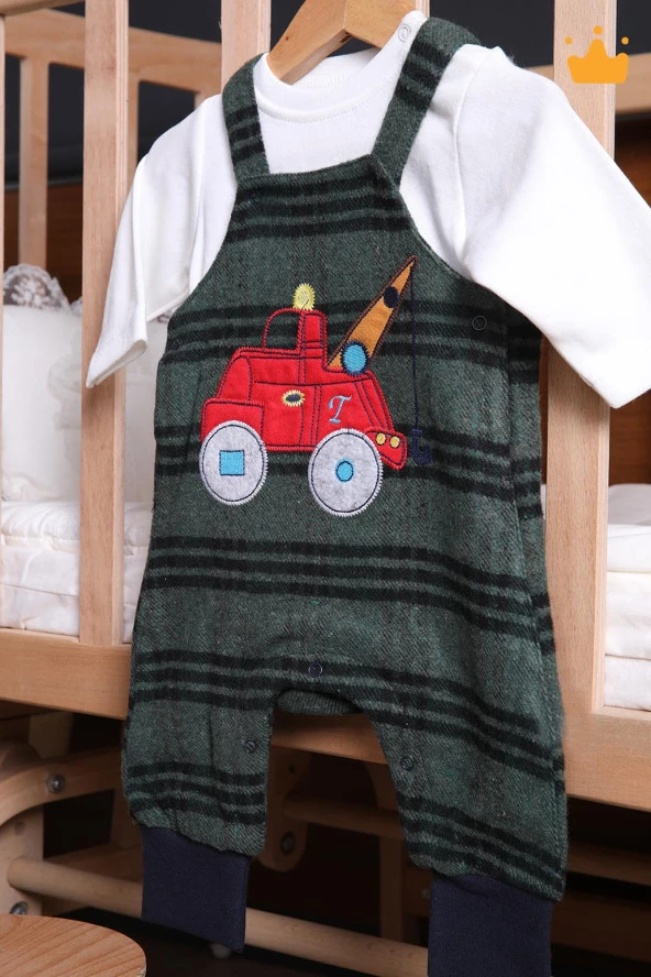 Babyhola Erkek Bebek Salopet Badi 2'li Takım 2203 - 5