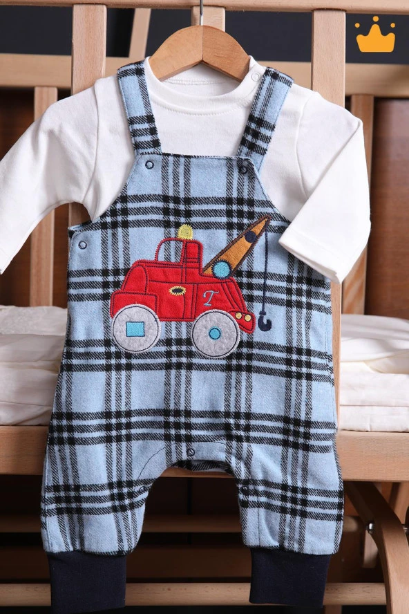 Babyhola Erkek Bebek Salopet Badi 2'li Takım 2203 - 7