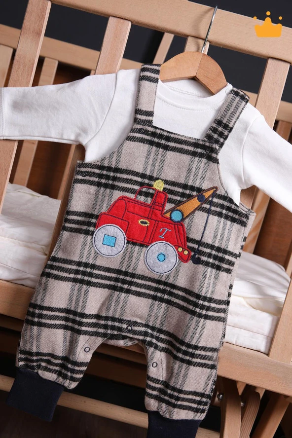 Babyhola Erkek Bebek Salopet Badi 2'li Takım 2203 - 11