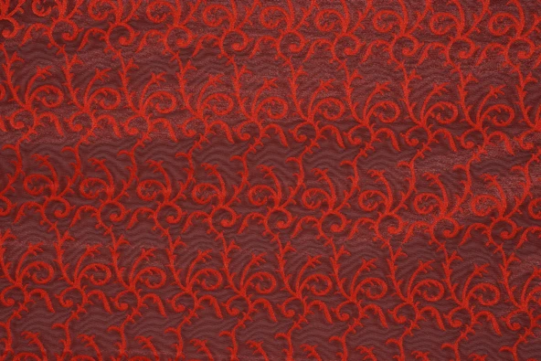 ŞAL KIRMIZI  RENK TEK KANAT Hazır dikilmiş Pileli Fon Perde 300*260 cm - Resim 4