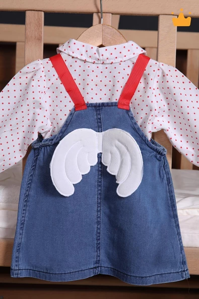 Babyhola 2'li Kot Jile Gömlek Kız Bebek Çocuk Elbise Takım - 2
