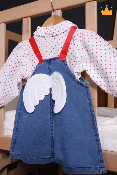 Babyhola 2'li Kot Jile Gömlek Kız Bebek Çocuk Elbise Takım - 6