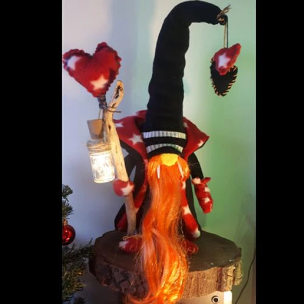 Himarry ledli aplik dekoratif şans cücesi biblo hediye 60 cm - Resim 3