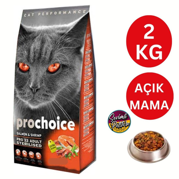Pro Choice Karidesli ve Somonlu Açık Kısır Kedi Maması 2 KG - 3