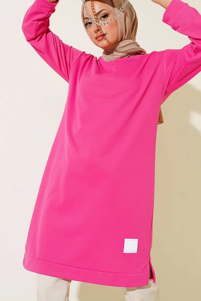 Arma Detaylı Uzun Tunik Fuşya ürün görseli
