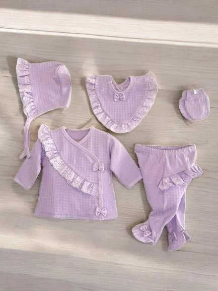 Kız Bebek Zıbın Set - 5li - 8