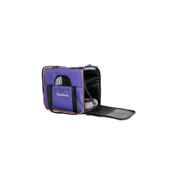 Brave Paws Kare Model Yırtılmaz Plastik Fileli Kedi ve Köpek Taşıma Çantası (MOR) - 2