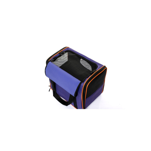 Brave Paws Kare Model Yırtılmaz Plastik Fileli Kedi ve Köpek Taşıma Çantası (MOR) - 3