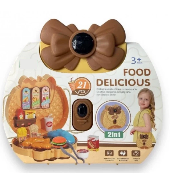 2in1, Şık Çantalı 21 Parça Oyuncak Fast Food SETİ - 3