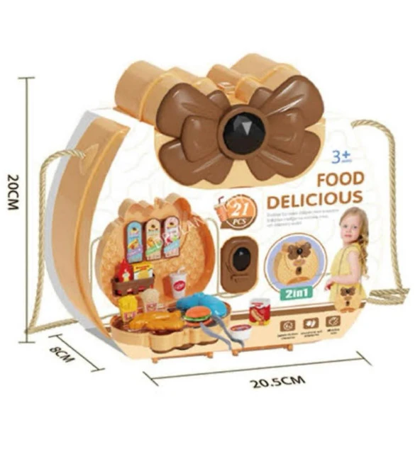 2in1, Şık Çantalı 21 Parça Oyuncak Fast Food SETİ - 4