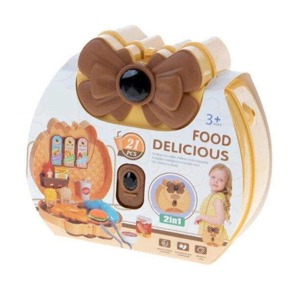 2in1, Şık Çantalı 21 Parça Oyuncak Fast Food SETİ - 5