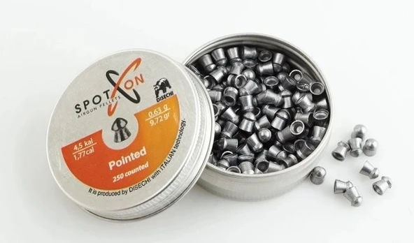 Spoton Pointed 9,72 Grain 4,5 mm Havalı Saçması 250 Adet