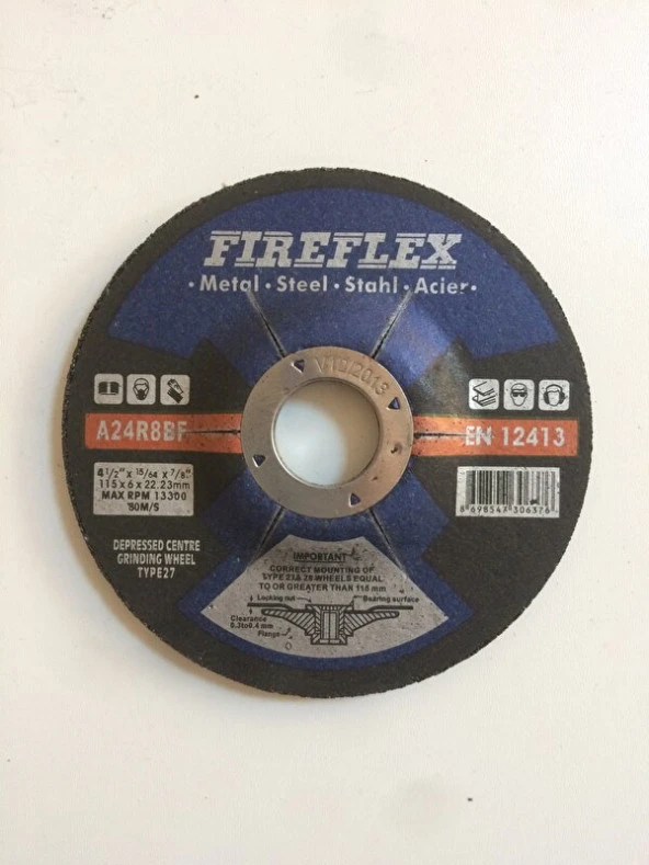 Fireflex 115 mm 6 mm Çapak Alma Taşlama Taşı 2 Adet