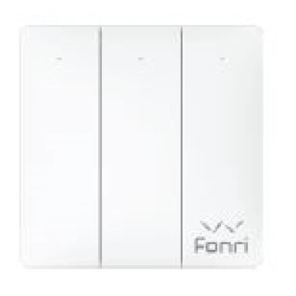 FONRI FONRI WF3-EL3-0203-03 WIFI KABLOSUZ AKILLI DOKUNMATIK ÜÇLÜ DUVAR ANAHTARI - 1