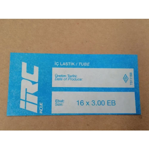 IRC İç Lastik 16x3.00 (EB CR-202) (8507)