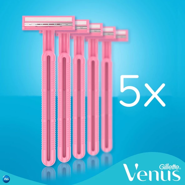 Gillette Venus 2 Simply Basic Kullan At 5'li Kadın Tıraş Bıçağı - Resim 5