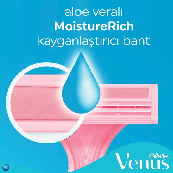 Gillette Venus 2 Simply Basic Kullan At 5'li Kadın Tıraş Bıçağı - Resim 3